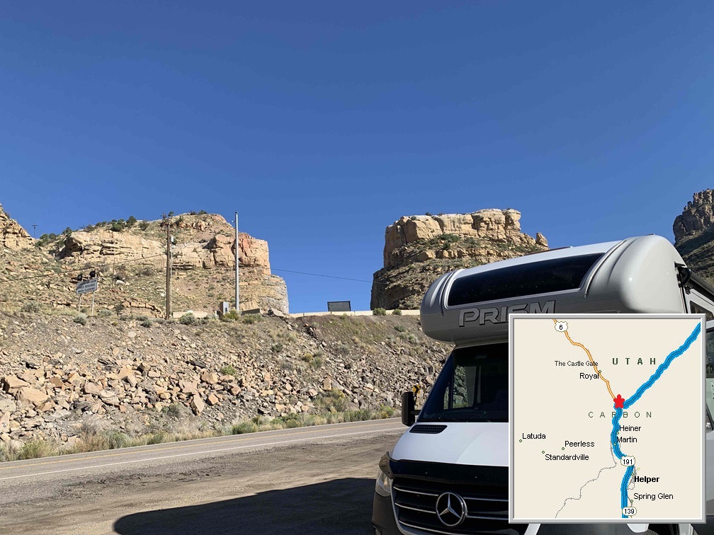 Coachmen Prism RV along the route from Wyoming into Utah