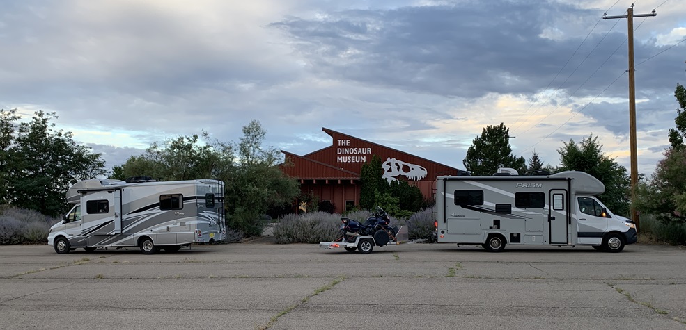 RVs parked at The Dinosaur Museum in Blanding Utah