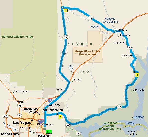 Las Vegas Motorcycle Loop Ride — 160 miles
