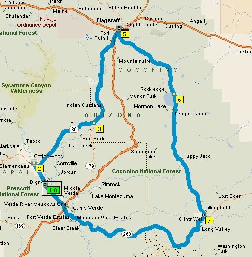Motorcycle Ride Route Map